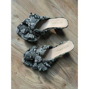 Loeffler Randal Emilia Penny Pleated Knot Sandals Womens 7.5